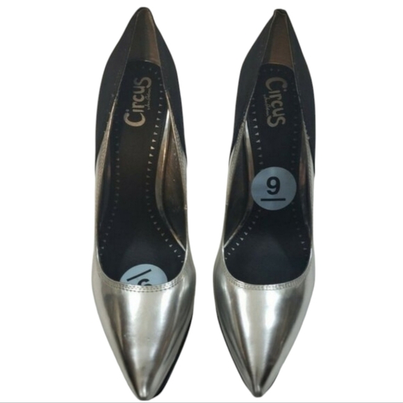 Circus by Sam Edelman~Woman Size 9~ Black/Silver Evening Platform Heel Shoes NEW - Picture 3 of 12